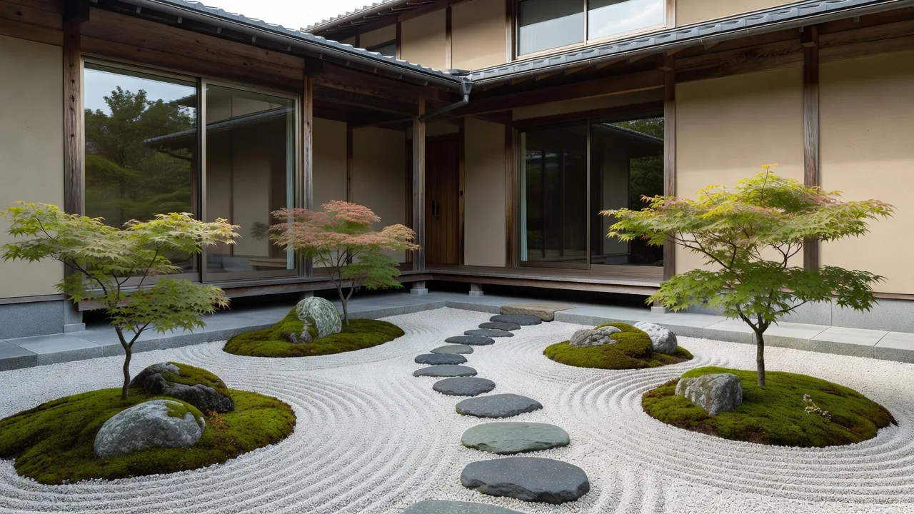 モダンな日本の住宅庭園